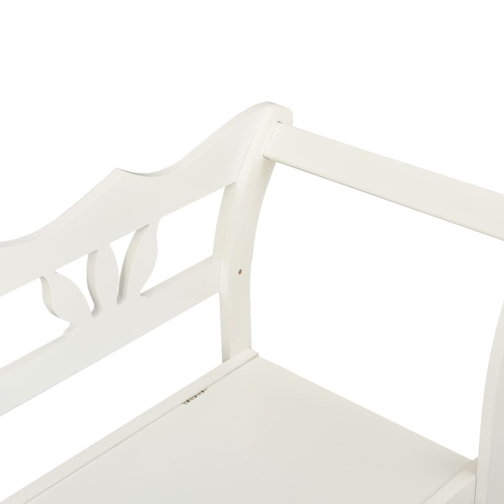 Bancă, alb, 107x45x75,5 cm, lemn masiv de brad