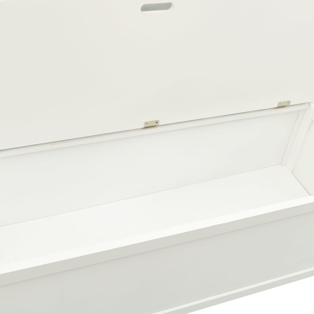 Bancă, alb, 107x45x75,5 cm, lemn masiv de brad