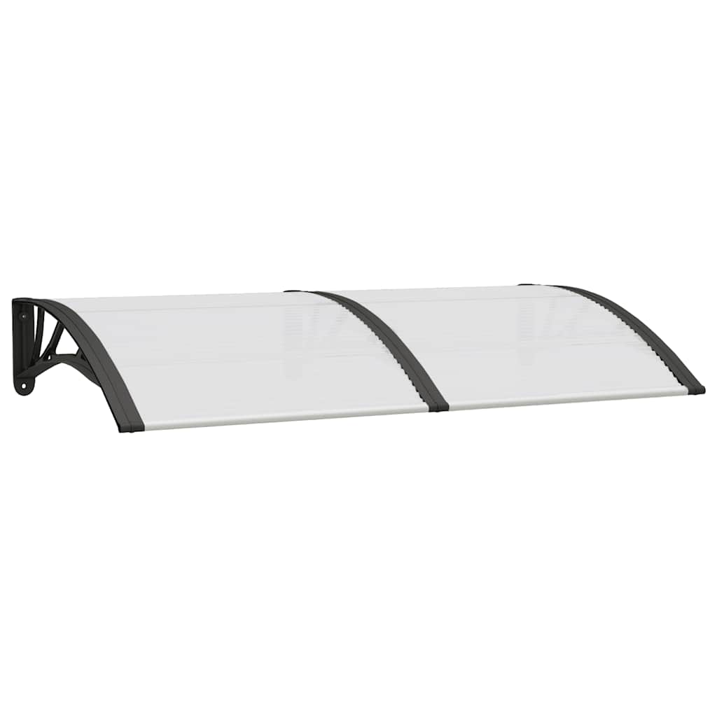 Door canopy, black and transparent, 150x80 cm, polycarbonate