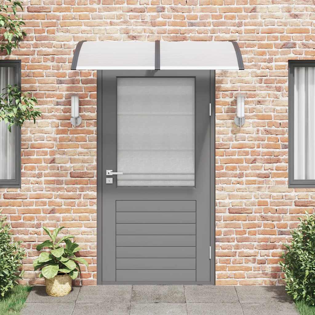 Door canopy, black and transparent, 150x80 cm, polycarbonate