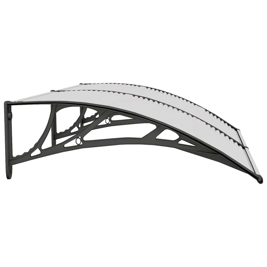 Door canopy, black and transparent, 150x80 cm, polycarbonate