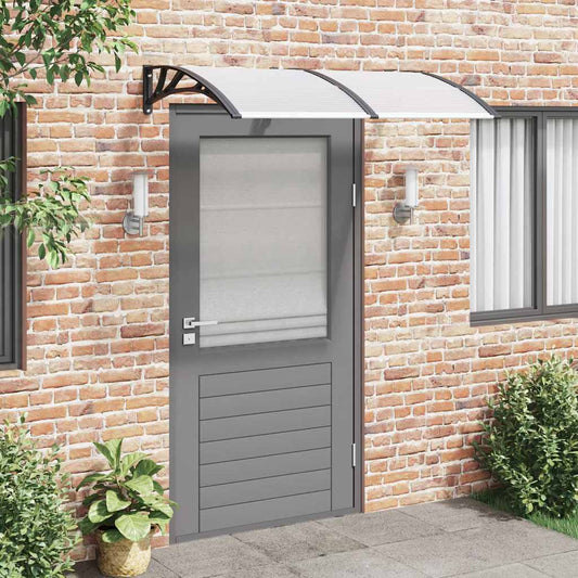 Door canopy, black and transparent, 150x80 cm, polycarbonate