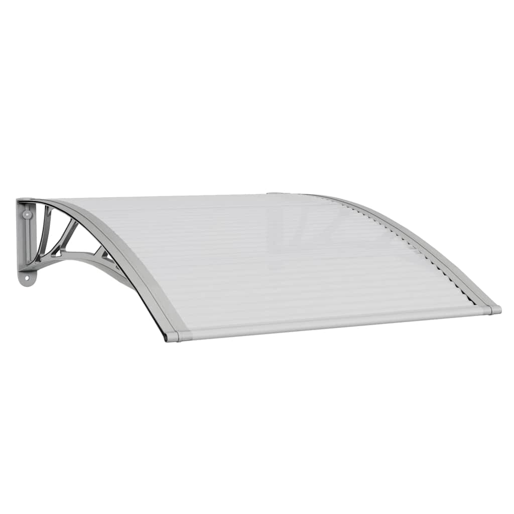 Door canopy, gray and transparent, 100x80 cm, polycarbonate