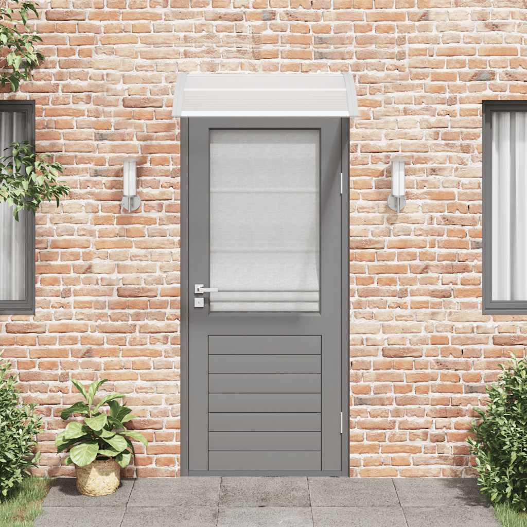 Door canopy, gray and transparent, 100x80 cm, polycarbonate