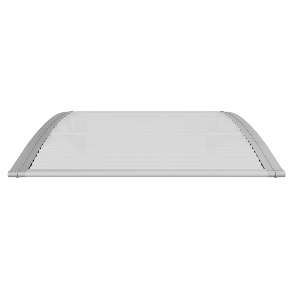 Door canopy, gray and transparent, 100x80 cm, polycarbonate