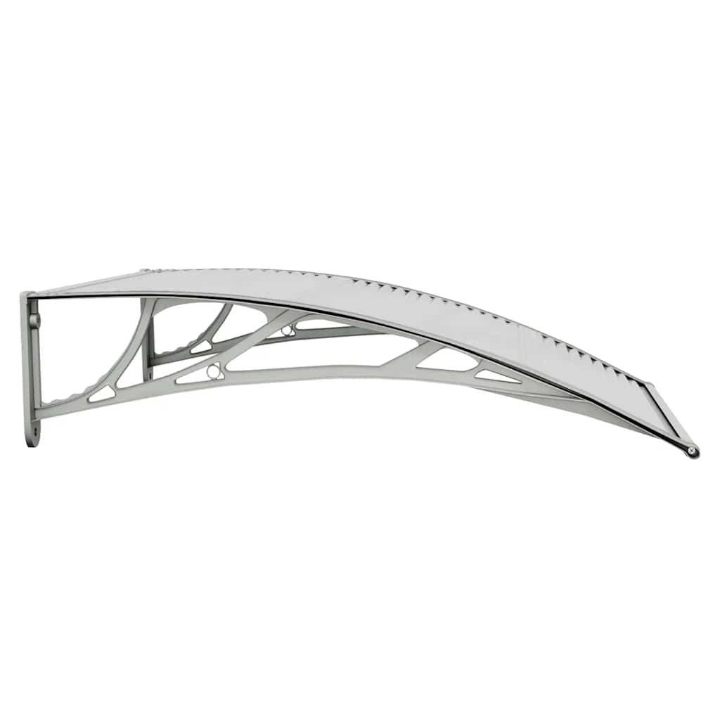 Door canopy, gray and transparent, 100x80 cm, polycarbonate