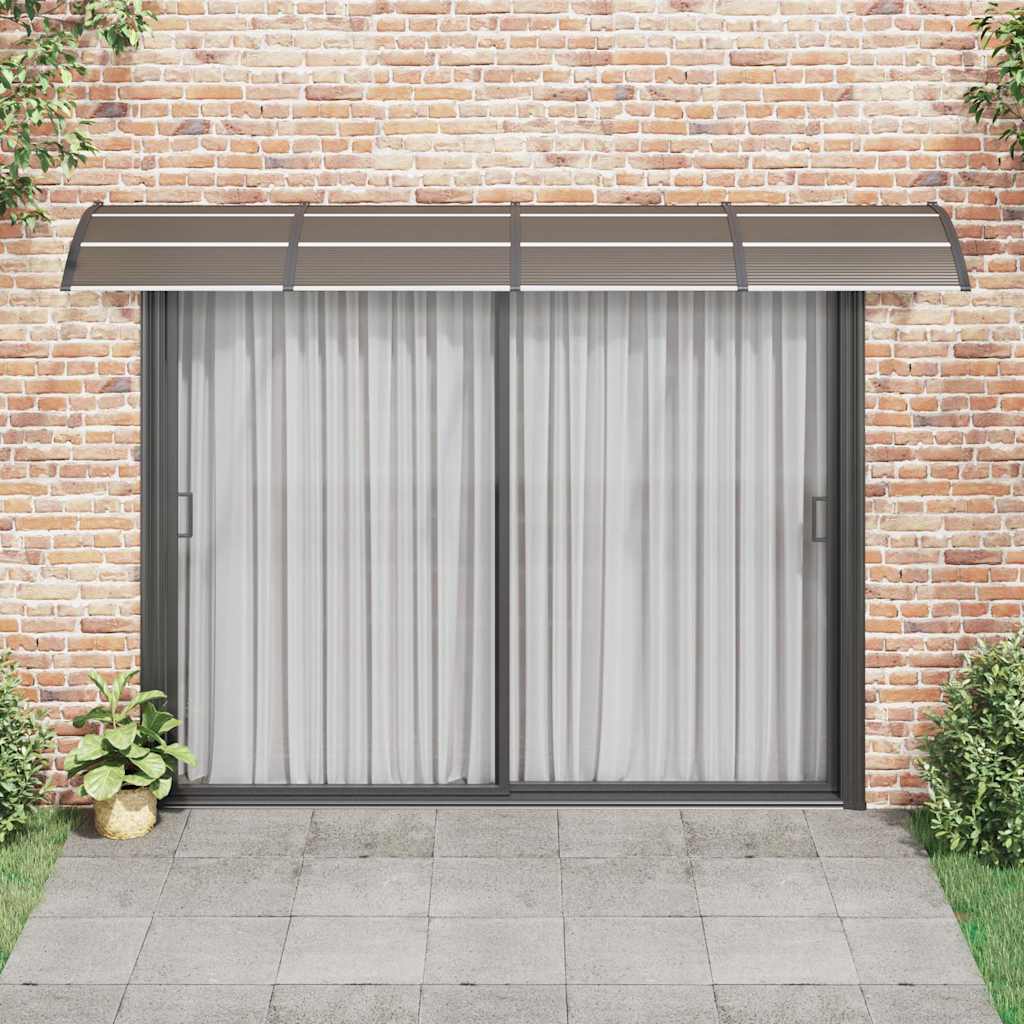 Copertină de ușă, negru și transparent, 350x75 cm, policarbonat