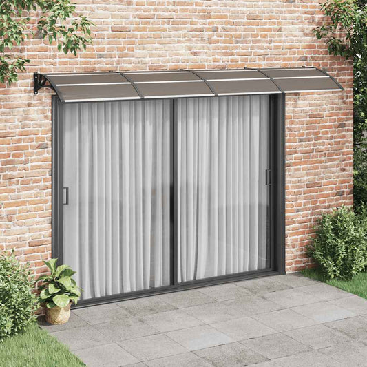 Copertină de ușă, negru și transparent, 350x75 cm, policarbonat