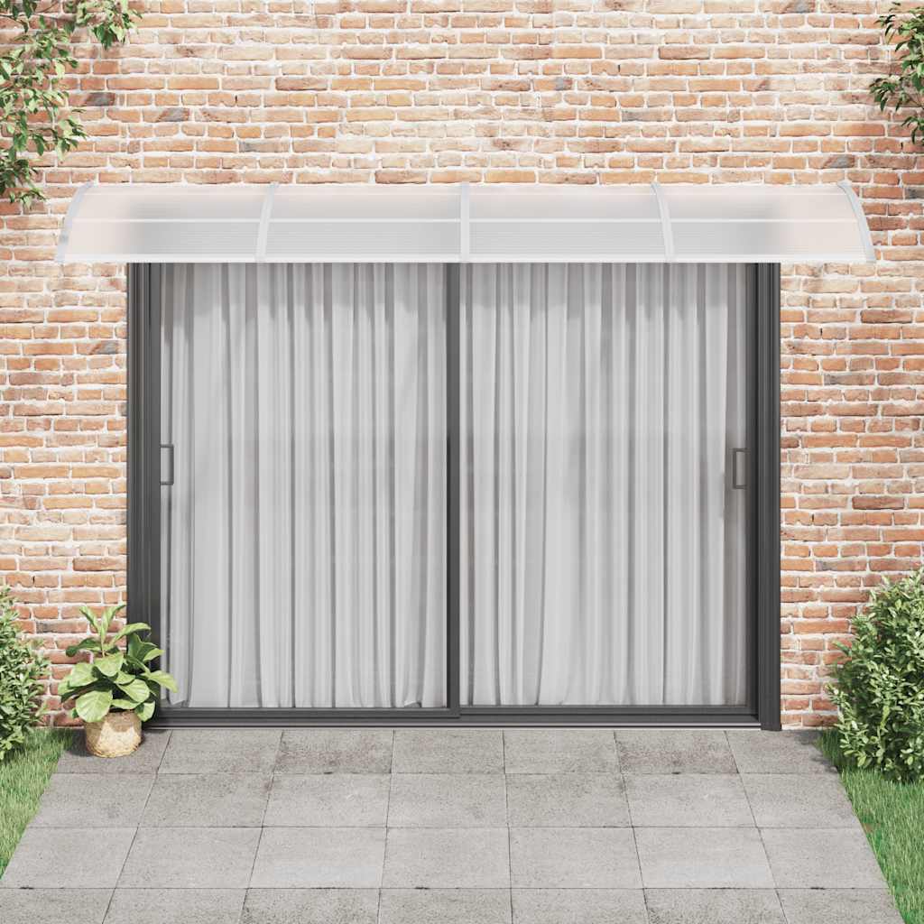 Copertină de ușă, gri și transparent, 350x75 cm, policarbonat