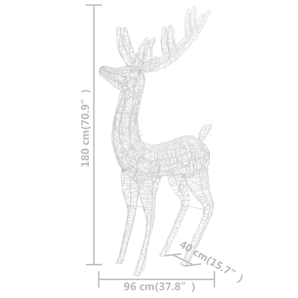 Ren de Crăciun 250 LED-uri, 3 buc., albastru, 180 cm, acril XXL