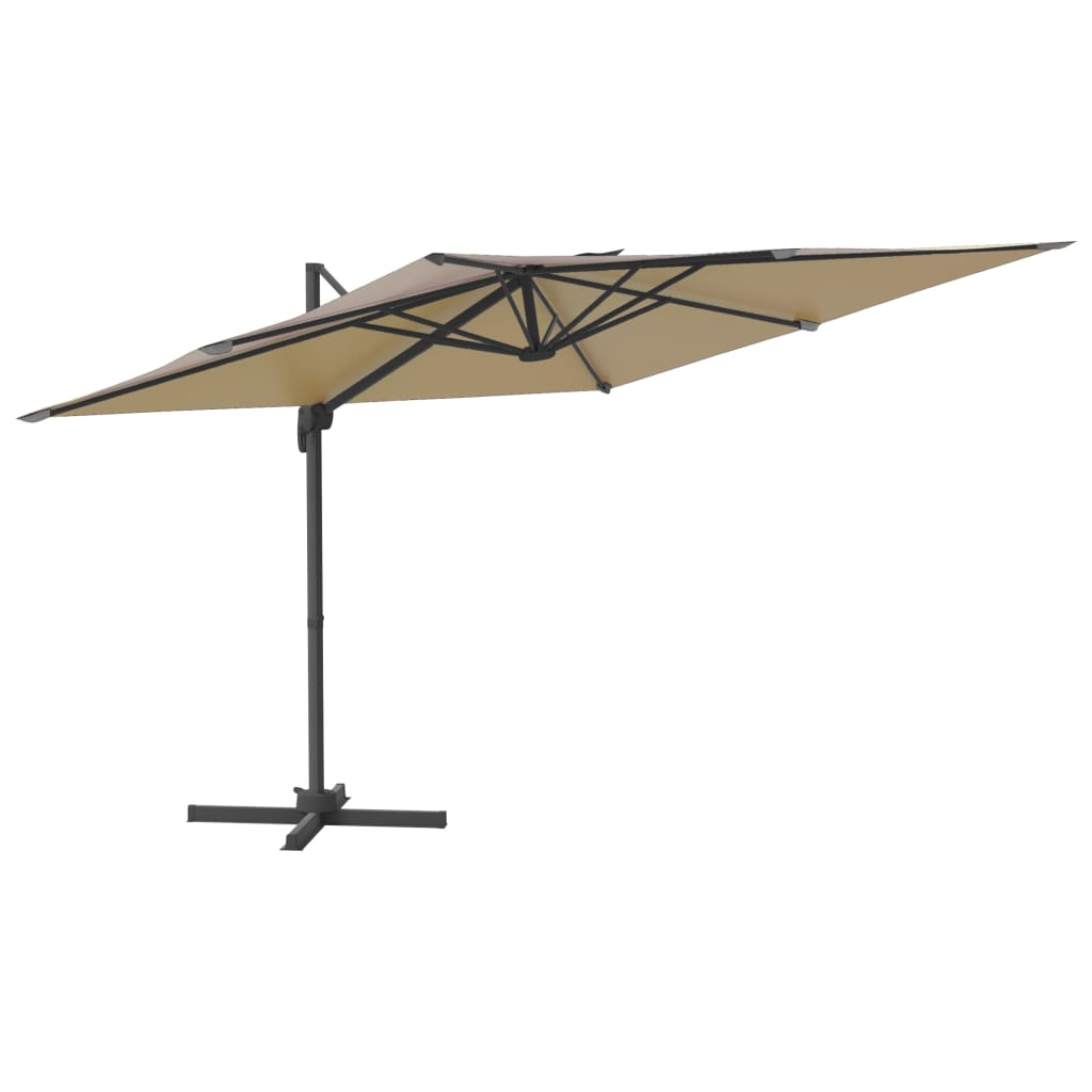 Umbrelă în consolă, stâlp din aluminiu, gri taupe, 400x300 cm