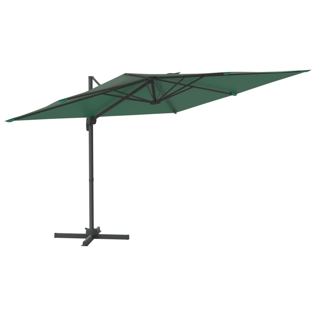 Umbrelă dublă în consolă cu LED, verde, 400x300 cm