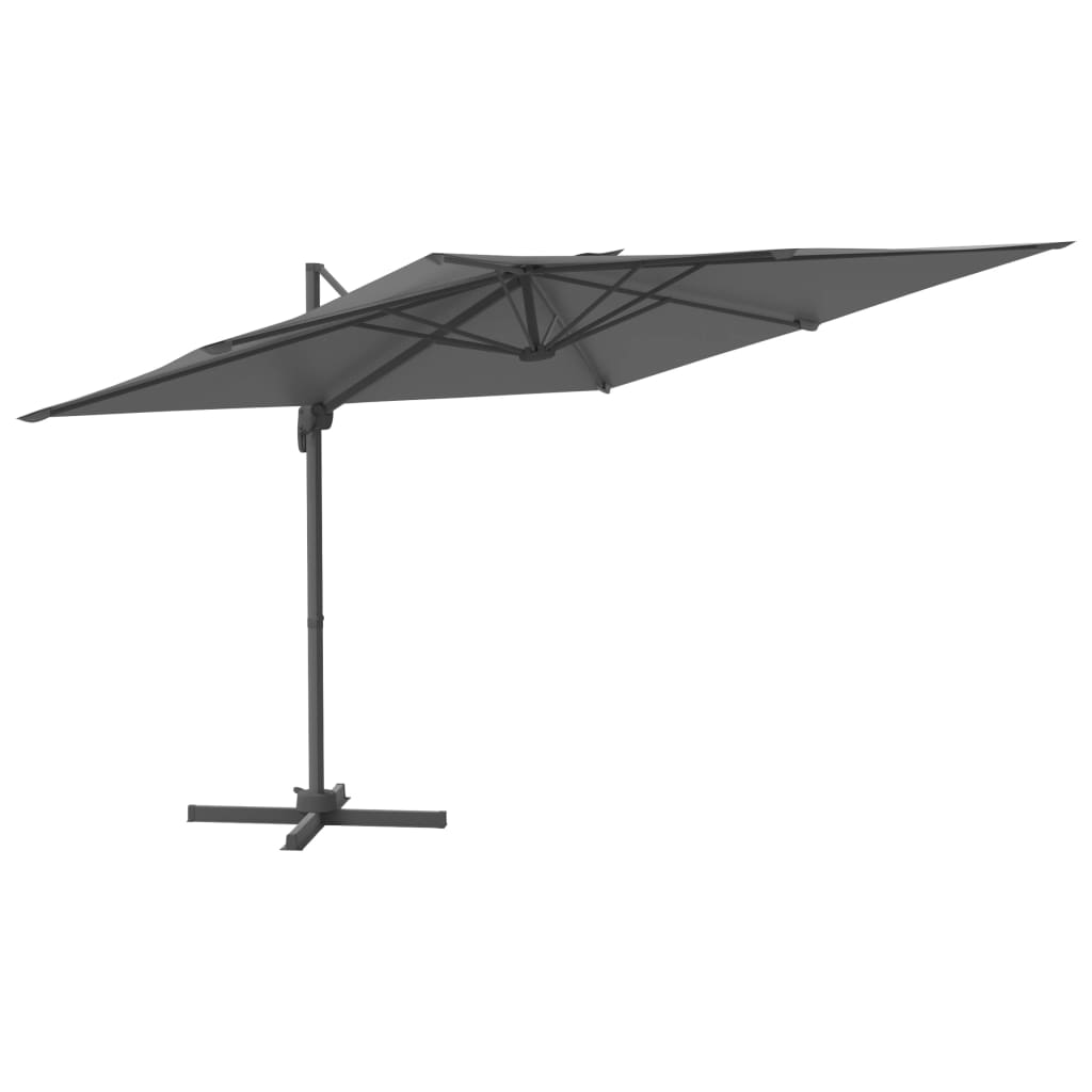 Umbrelă în consolă cu LED, antracit, 400x300 cm