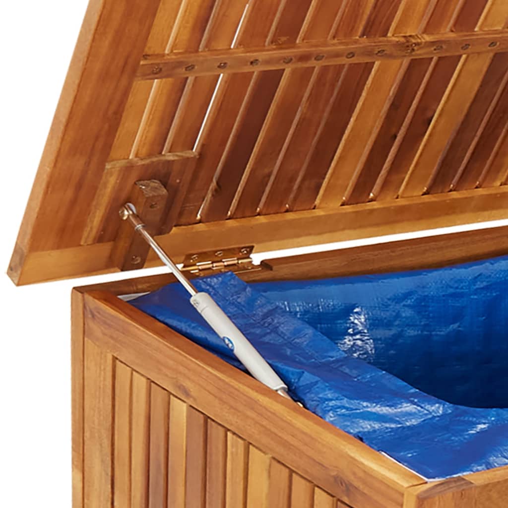 Ladă depozitare grădină cu roți, 150x50x58cm, lemn masiv acacia