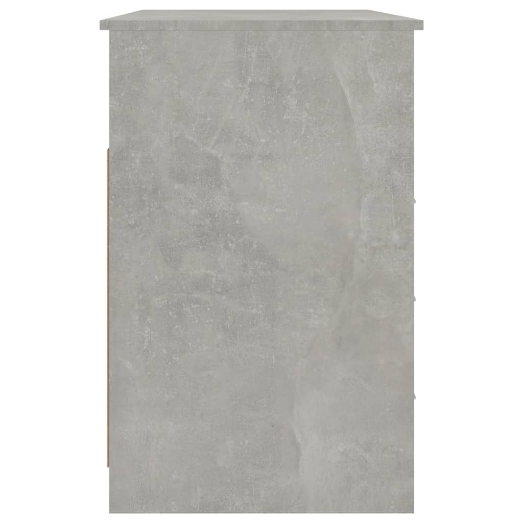 Birou cu sertare, gri beton, 102x50x76 cm, lemn prelucrat