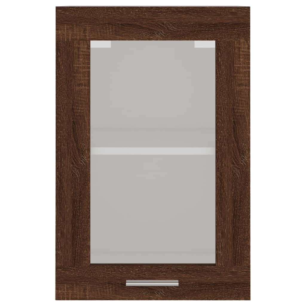 Dulap suspendat cu sticlă stejar maro 40x31x60 cm lemn compozit