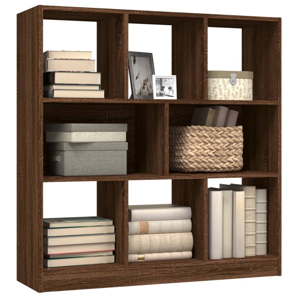 Bibliotecă, stejar maro, 97,5x29,5x100 cm, lemn prelucrat
