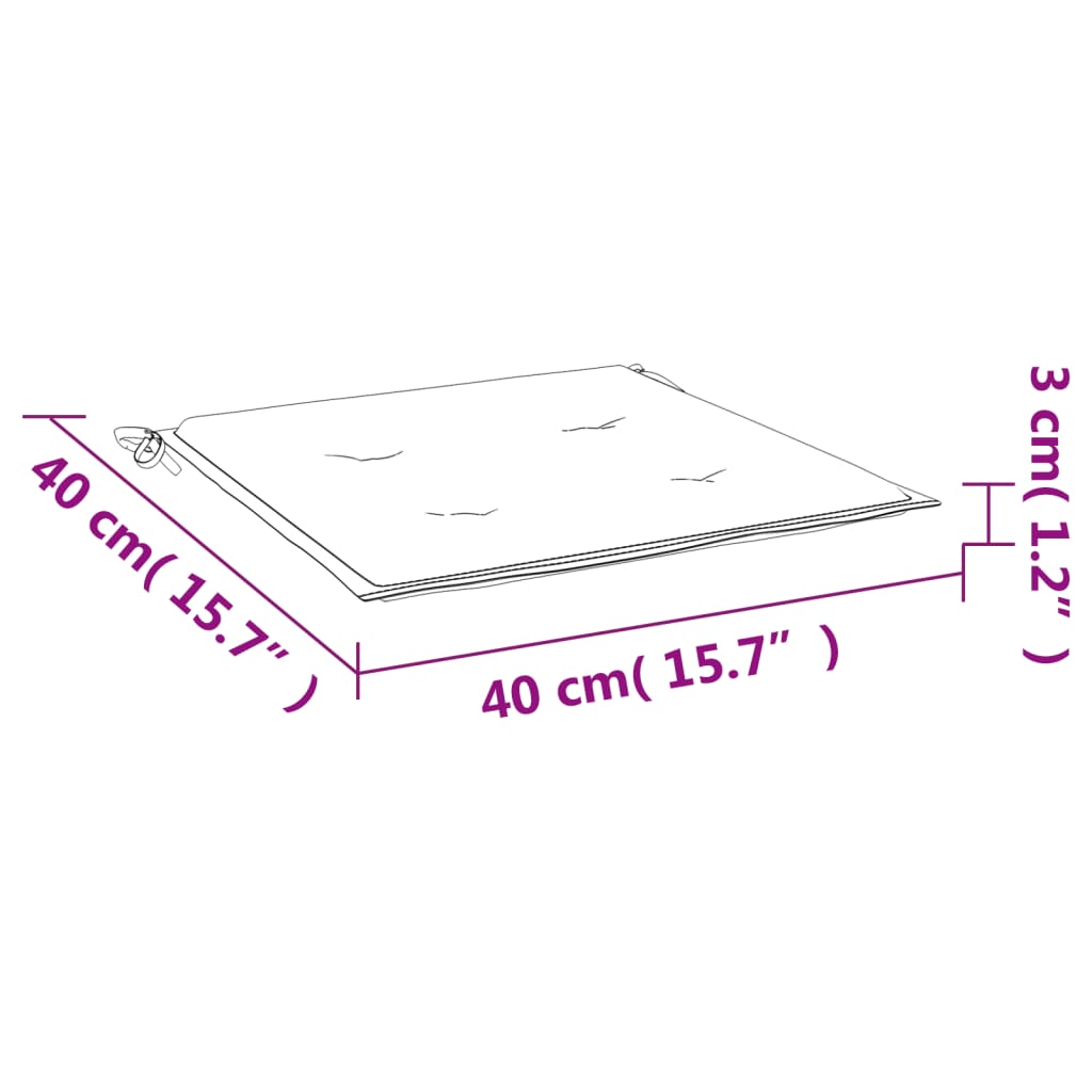 Perne de scaun, model frunze, 4 buc., 40x40x3 cm, textil