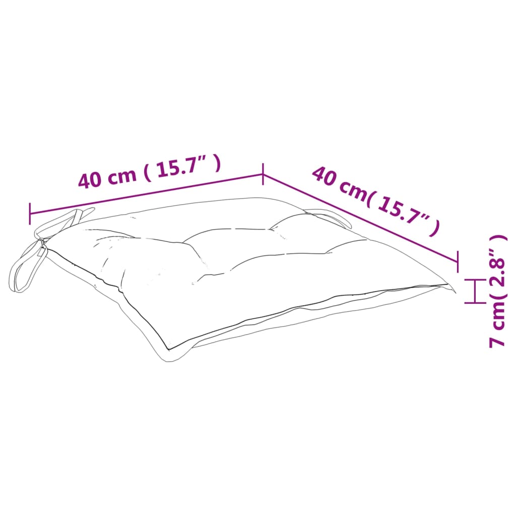 Perne de scaun, 6 buc., alb crem, 40x40x7 cm, textil oxford