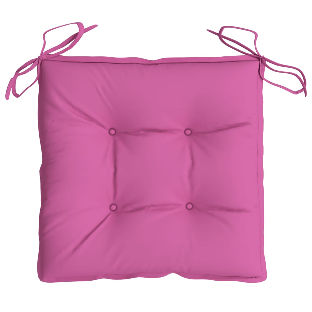 Perne de scaun, 2 buc., pink, 40x40x7 cm, material textil