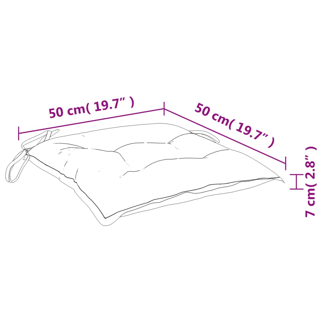 Perne de scaun, 2 buc., antracit, 50x50x7 cm, textil oxford