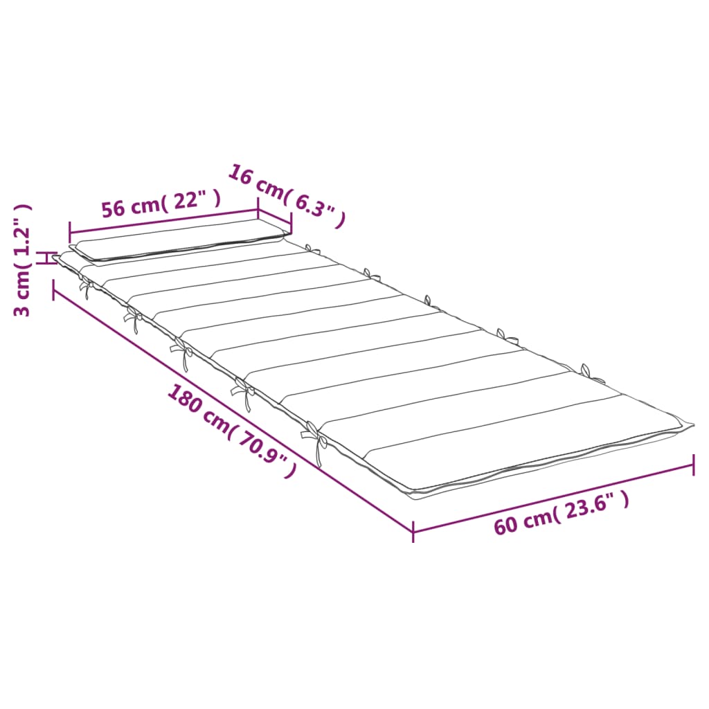 Pernă de șezlong, antracit, 180x60x3 cm, textil Oxford