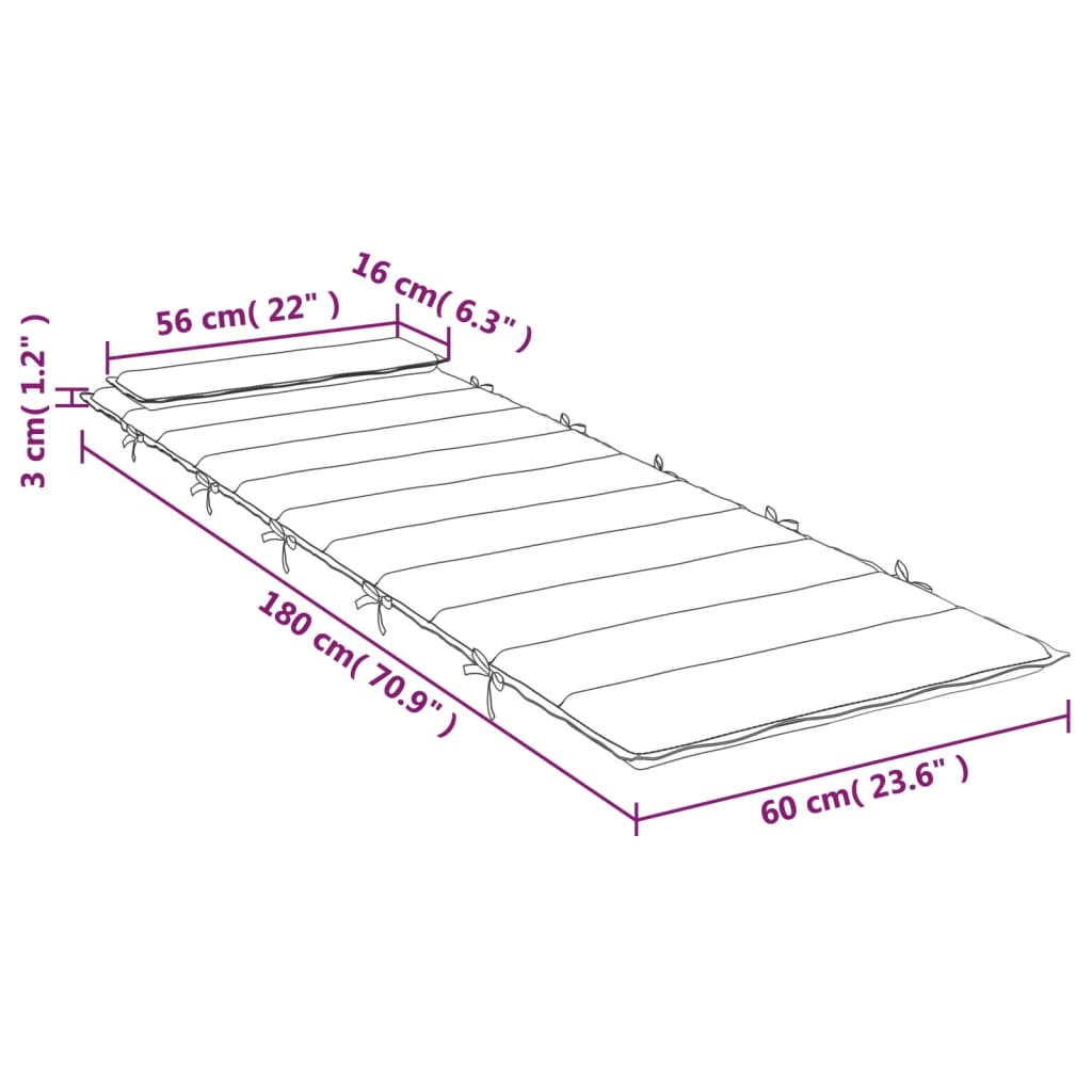 Pernă de șezlong, negru, 180x60x3 cm, textil Oxford