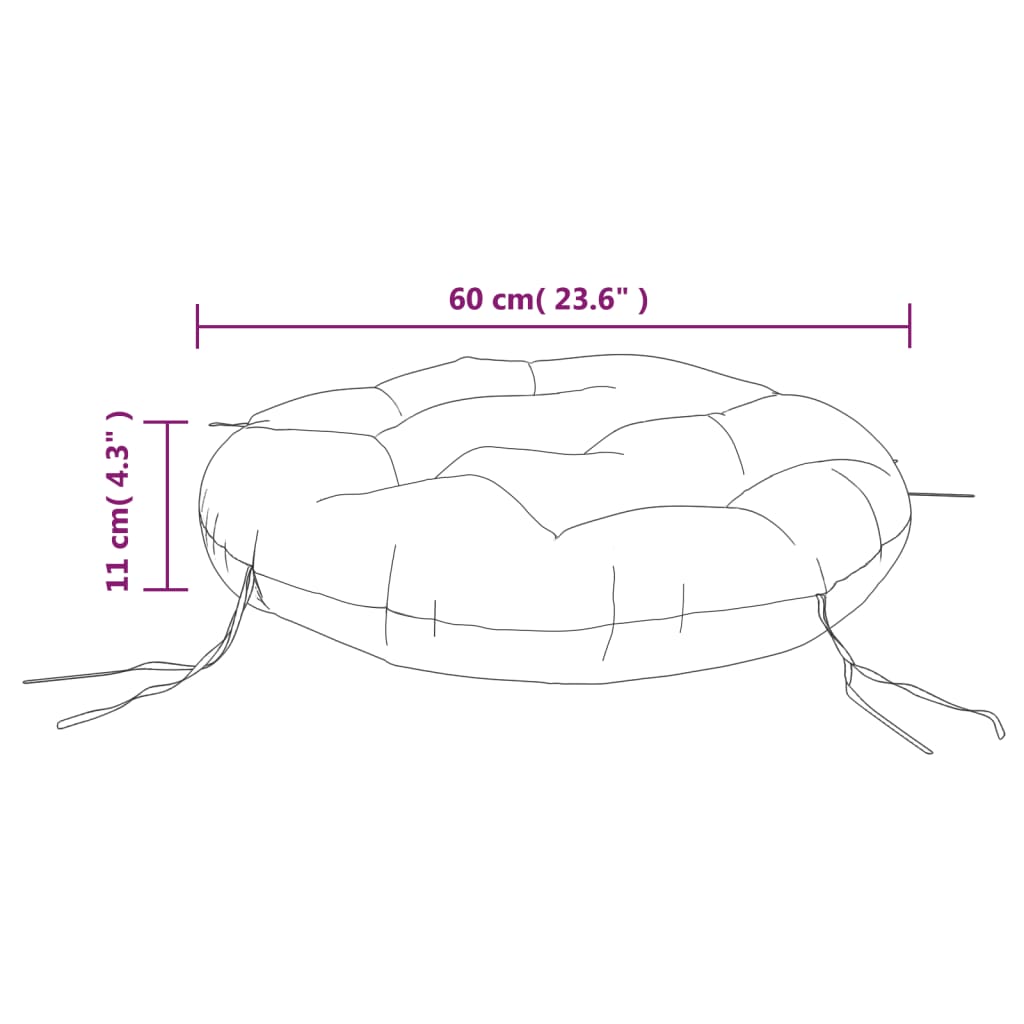 Pernă rotundă antracit Ø 60 x11 cm, țesătură Oxford