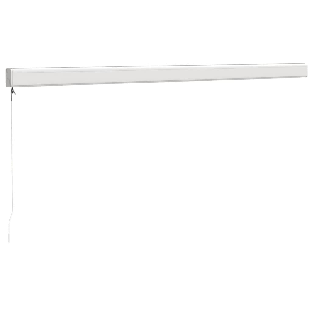 Copertină retractabilă galben și alb, 4x3 m, textil și aluminiu