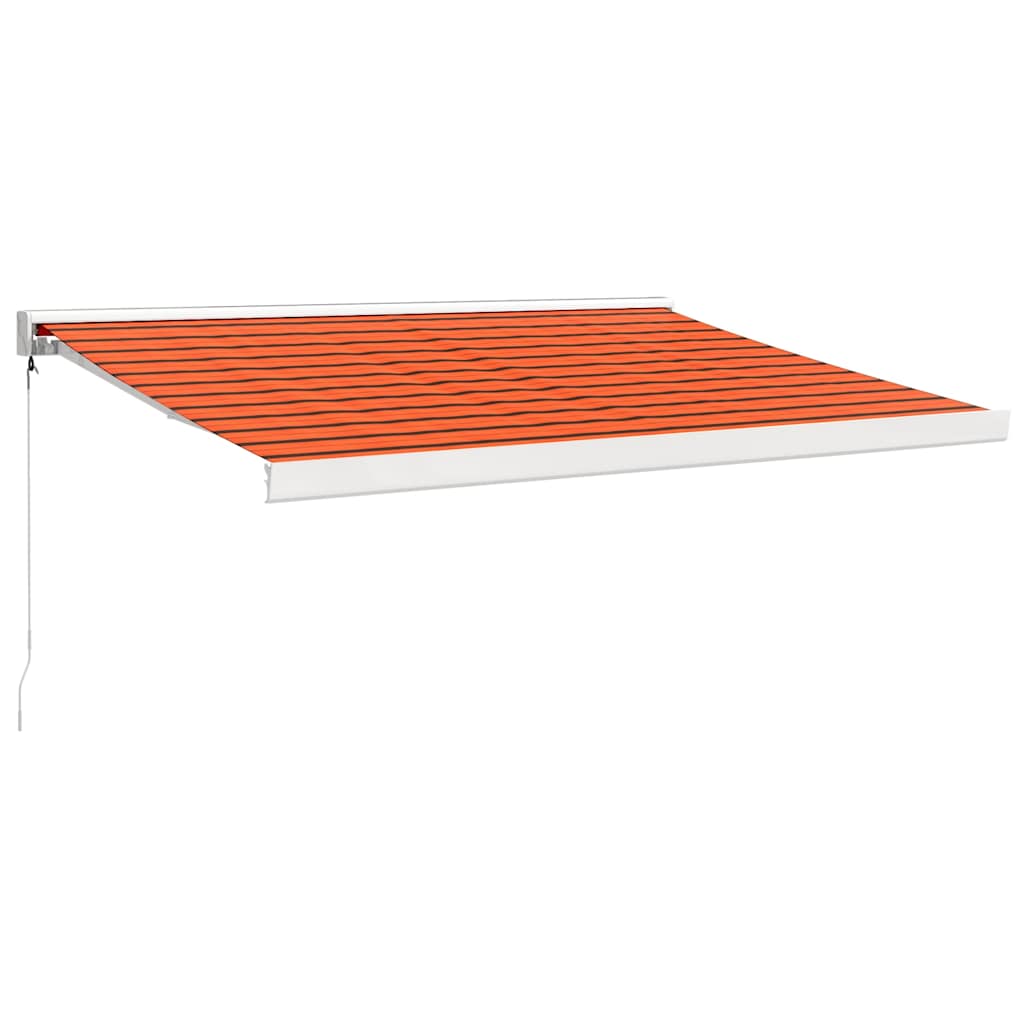 Copertină retractabilă portocaliu/maro 3x2,5 m, textil/aluminiu