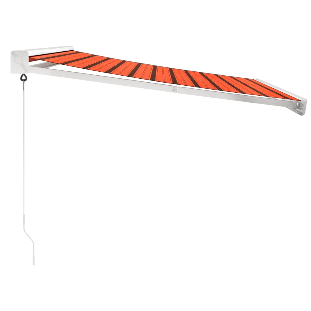 Copertină retractabilă portocaliu/maro 3x2,5 m, textil/aluminiu