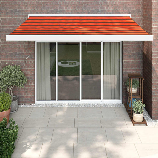 Copertină retractabilă portocaliu/maro 3x2,5 m, textil/aluminiu