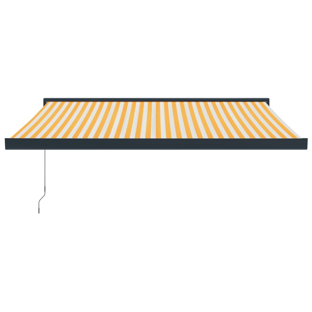 Copertină retractabilă, galben/alb, 3x2,5 m, textil/aluminiu