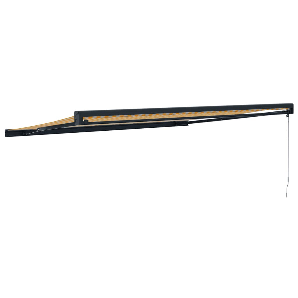 Copertină retractabilă, galben/alb, 4,5x3 m, textil/aluminiu
