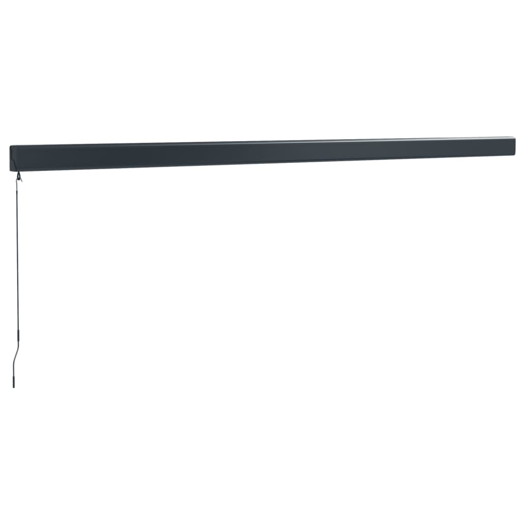 Copertină retractabilă, galben/alb, 5x3 m, textil/aluminiu