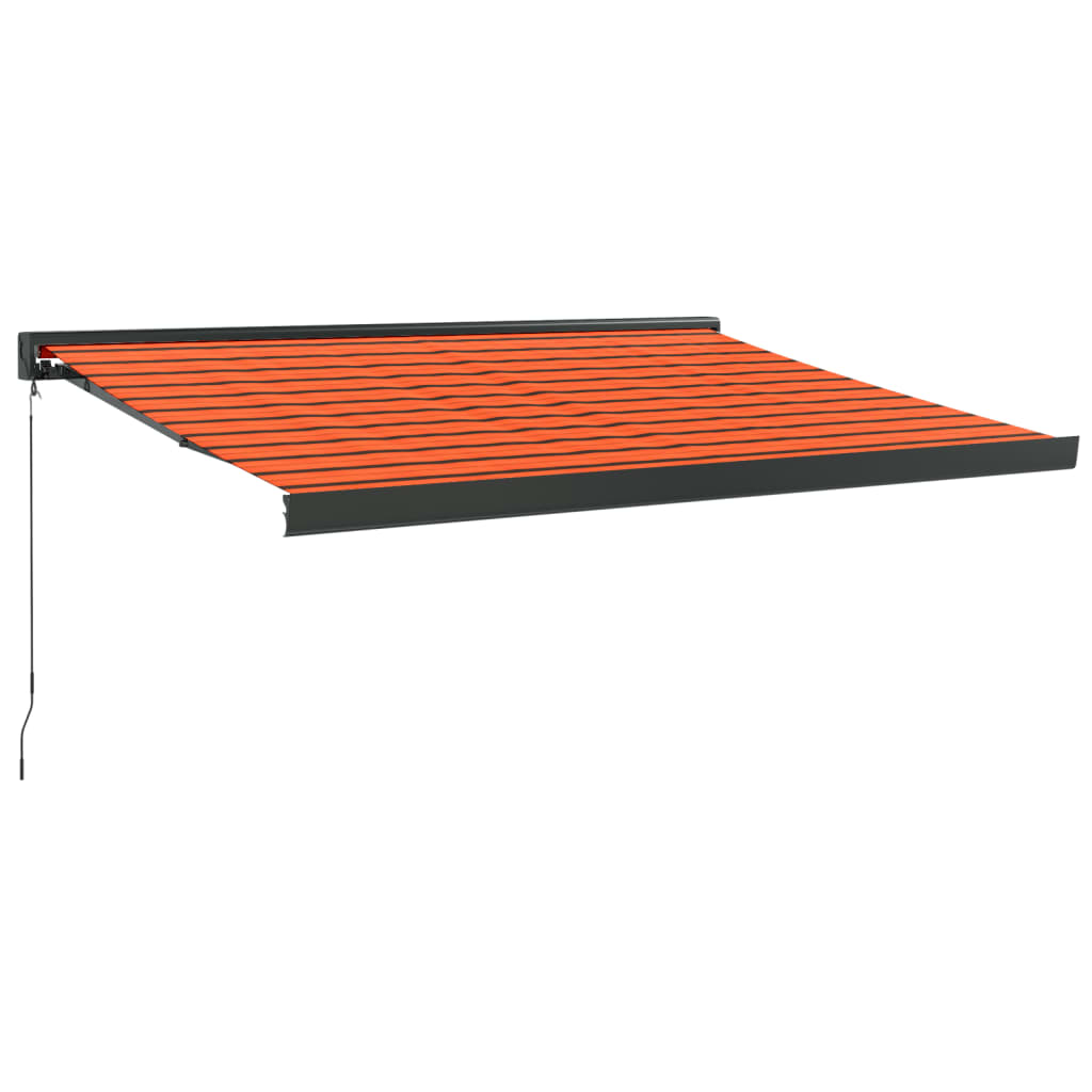 Copertină retractabilă portocaliu/maro 3x2,5 m, textil/aluminiu