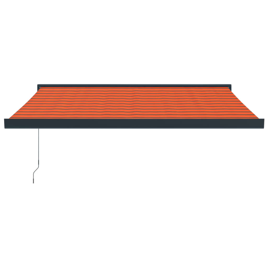 Copertină retractabilă portocaliu/maro 3,5x2,5m textil/aluminiu