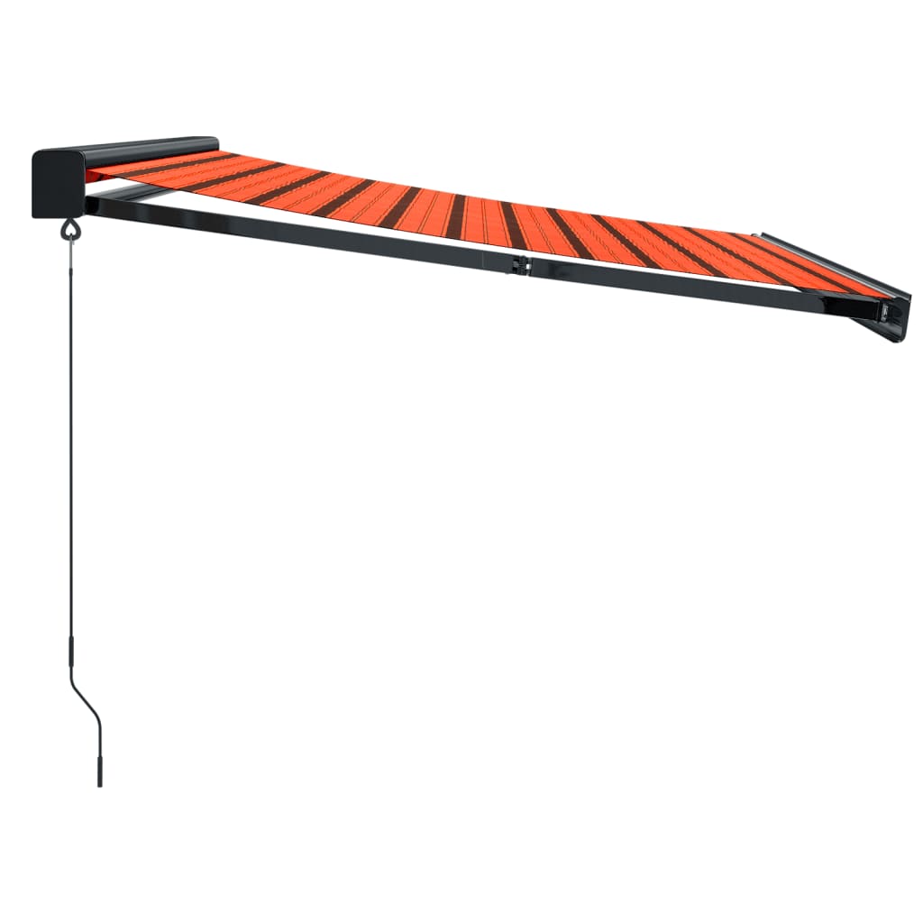 Copertină retractabilă portocaliu/maro 3,5x2,5m textil/aluminiu