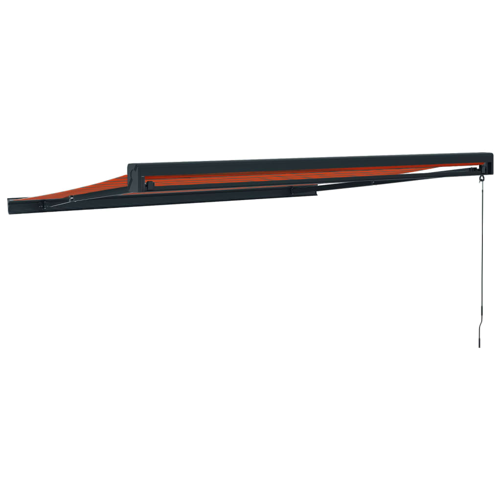 Copertină retractabilă portocaliu/maro 3,5x2,5m textil/aluminiu