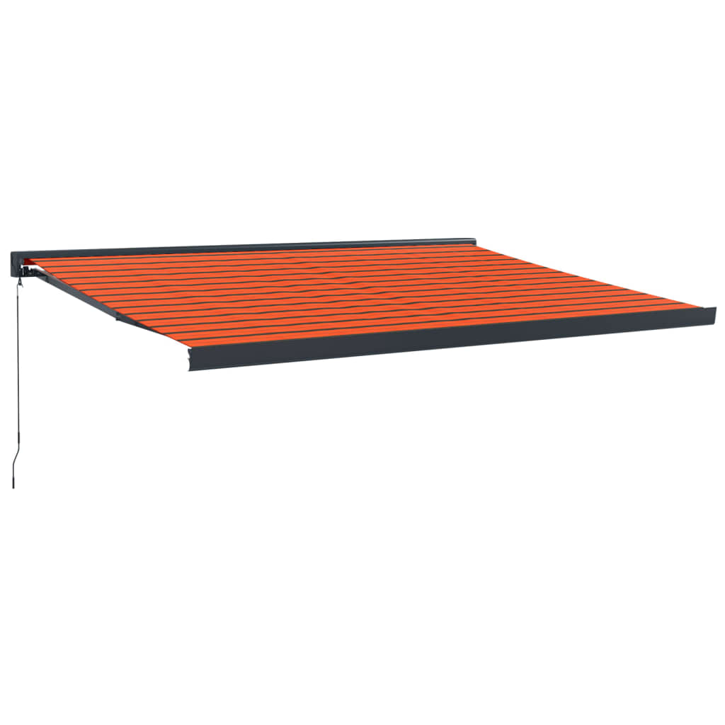 Copertină retractabilă portocaliu/maro 4x3 m, textil/aluminiu