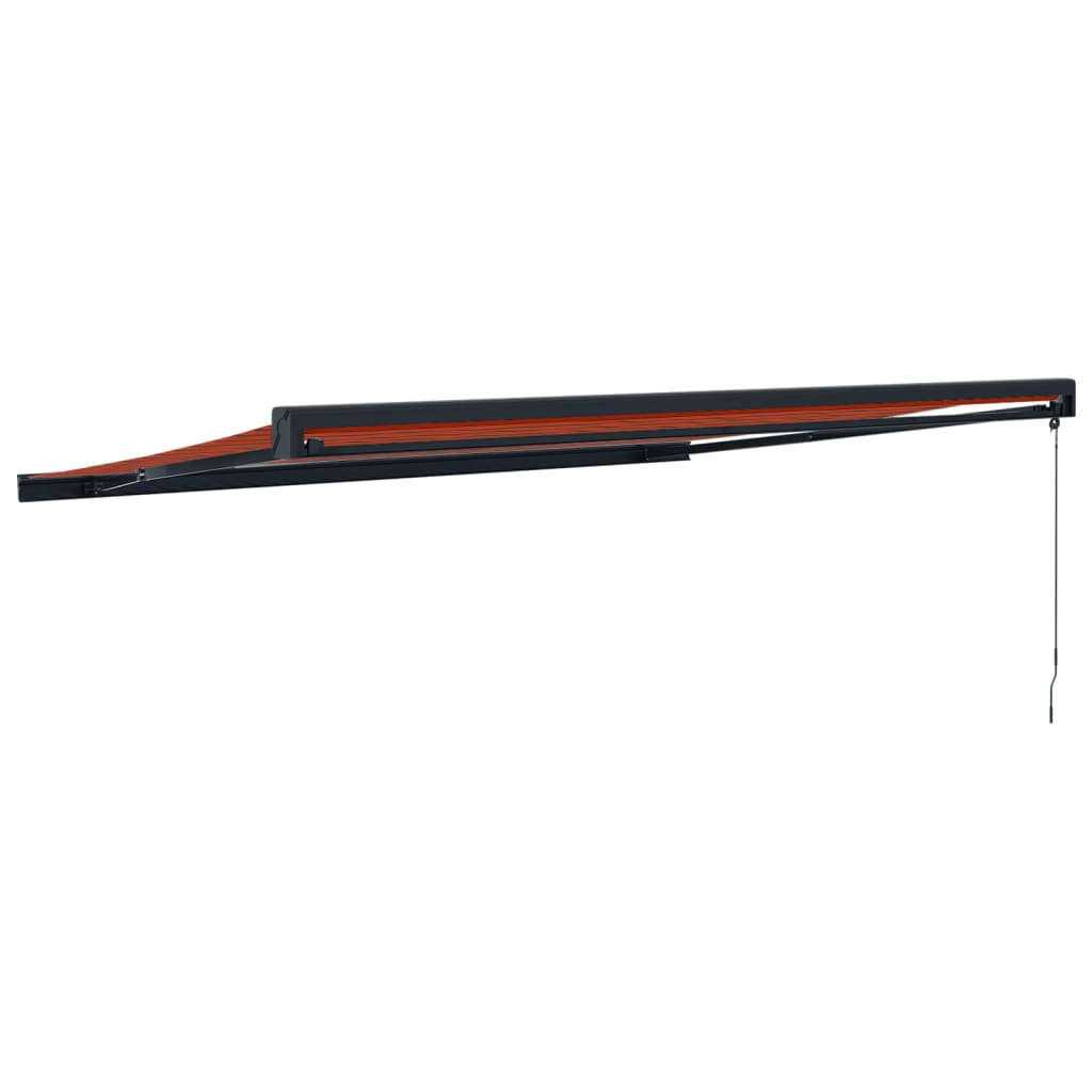 Copertină retractabilă portocaliu/maro 4x3 m, textil/aluminiu
