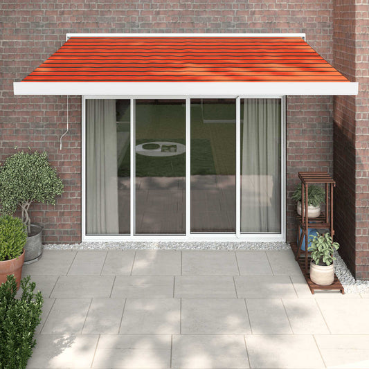 Copertină retractabilă portocaliu/maro 3x2,5 m, textil/aluminiu