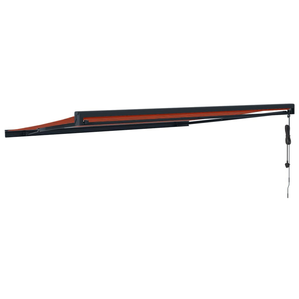 Copertină retractabilă portocaliu/maro 4,5x3 m, textil/aluminiu