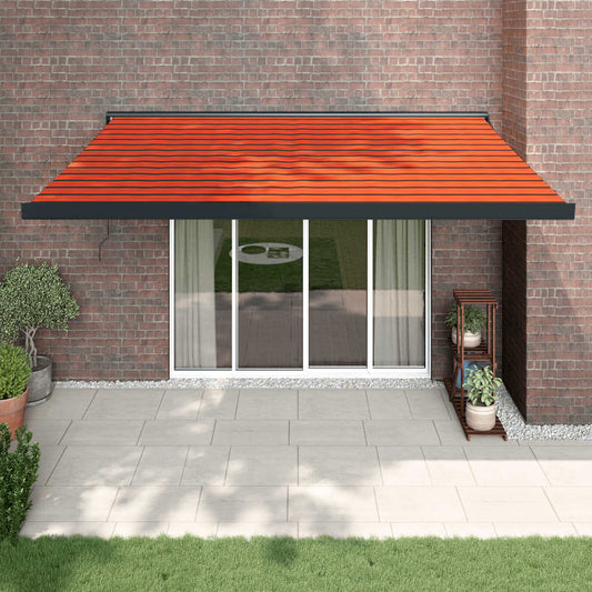 Copertină retractabilă portocaliu/maro 4,5x3 m, textil/aluminiu