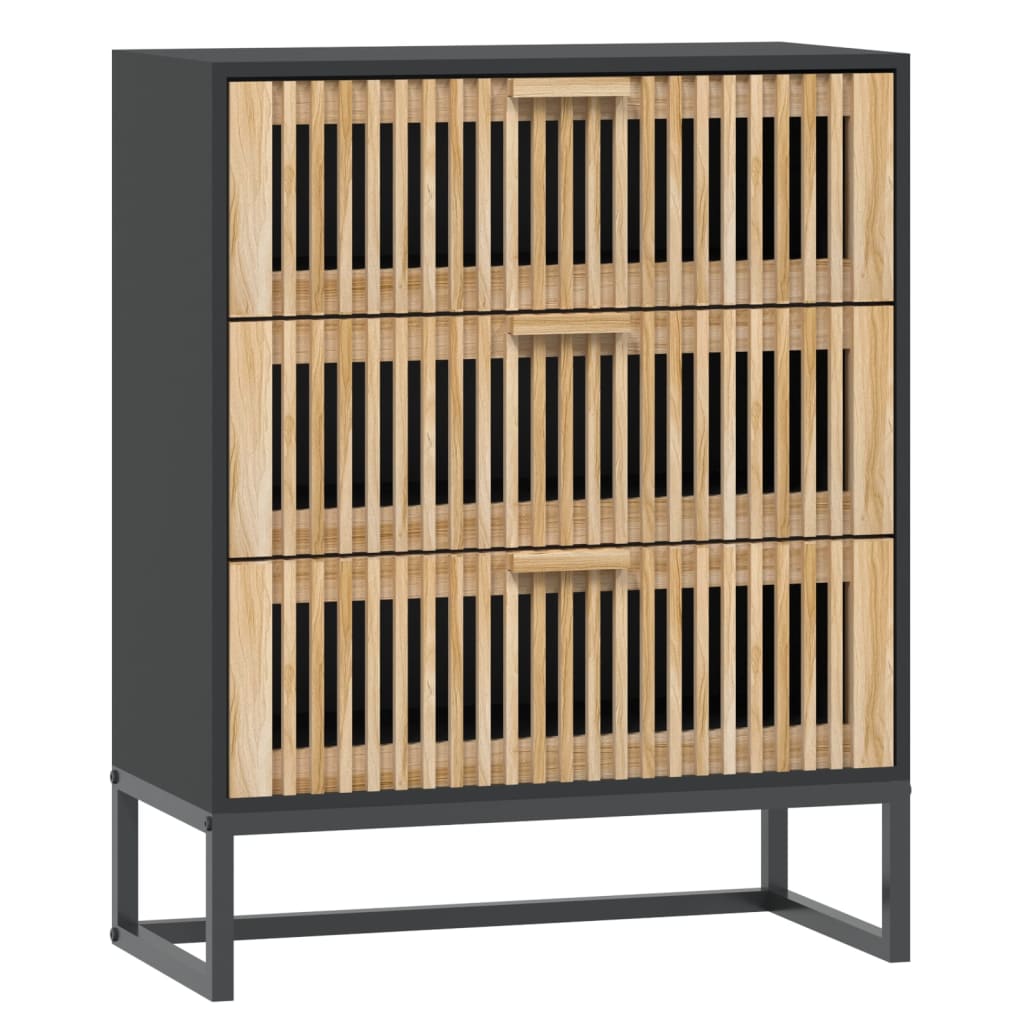 Dulap, negru, 60x30x75 cm, lemn prelucrat