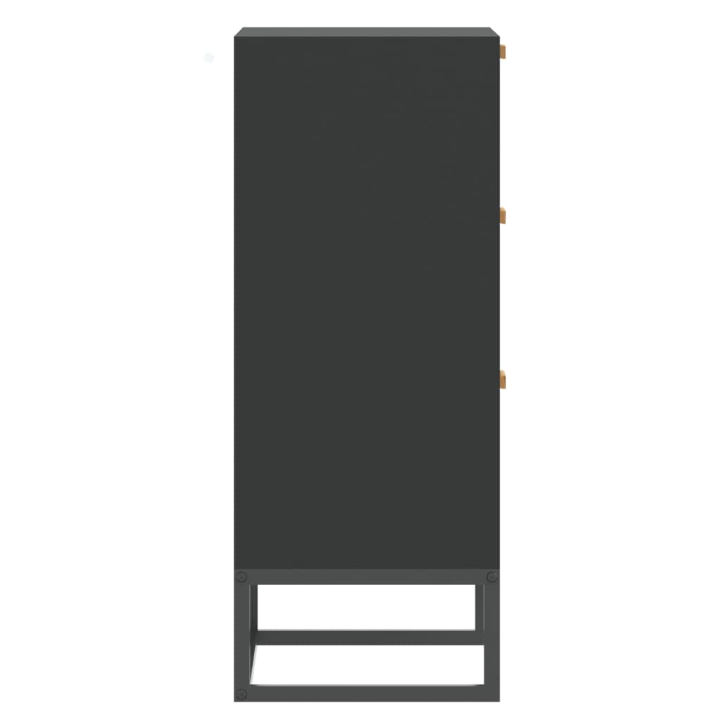 Dulap, negru, 60x30x75 cm, lemn prelucrat
