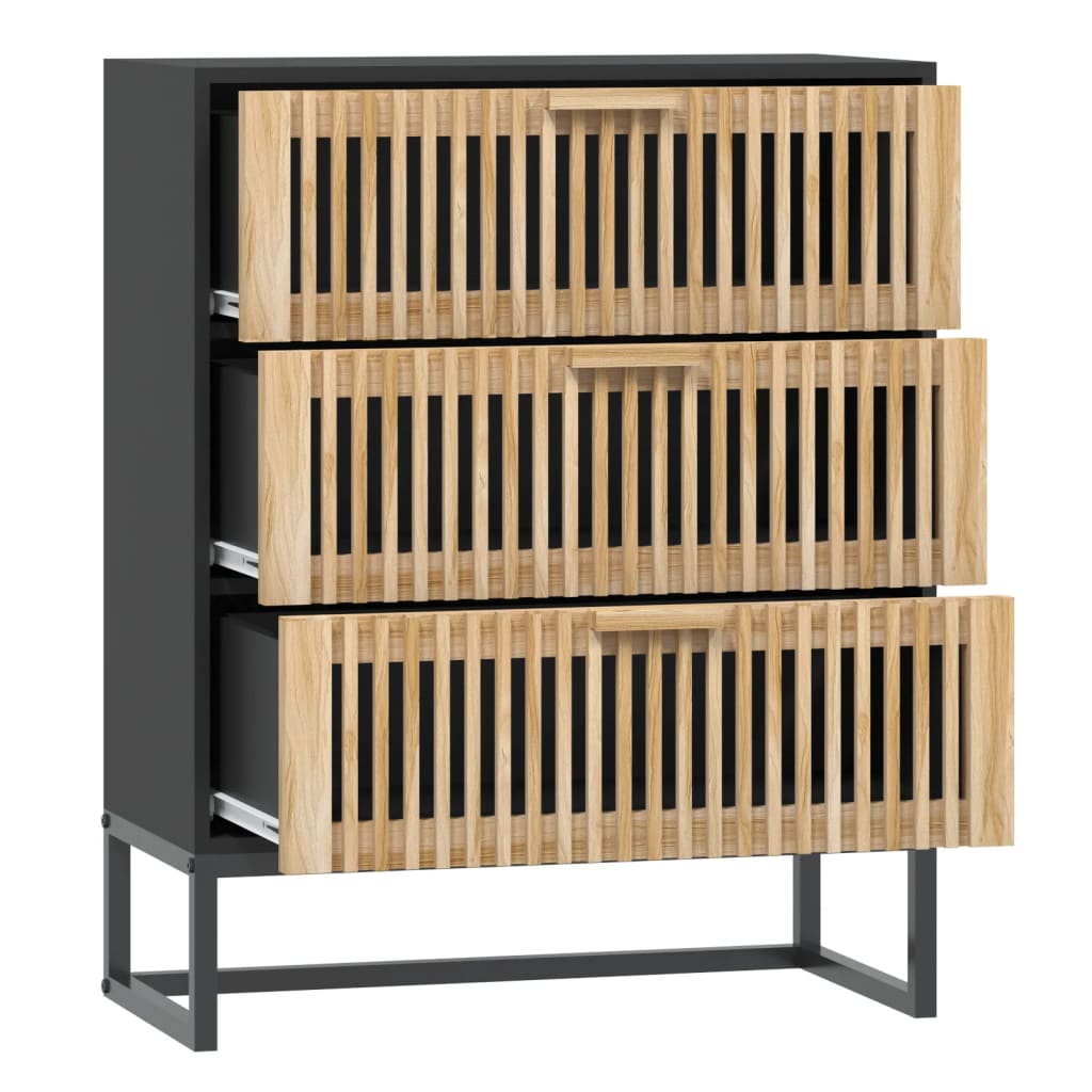 Dulap, negru, 60x30x75 cm, lemn prelucrat