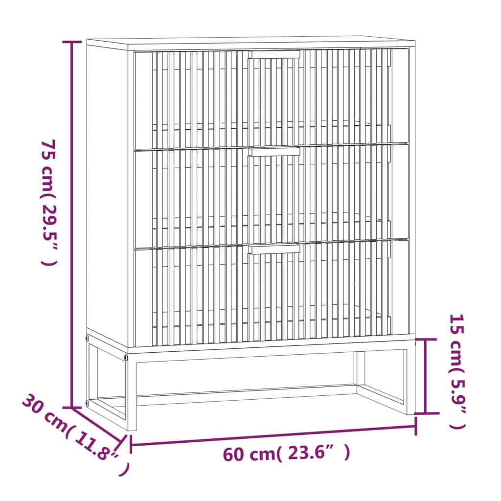 Dulap, negru, 60x30x75 cm, lemn prelucrat