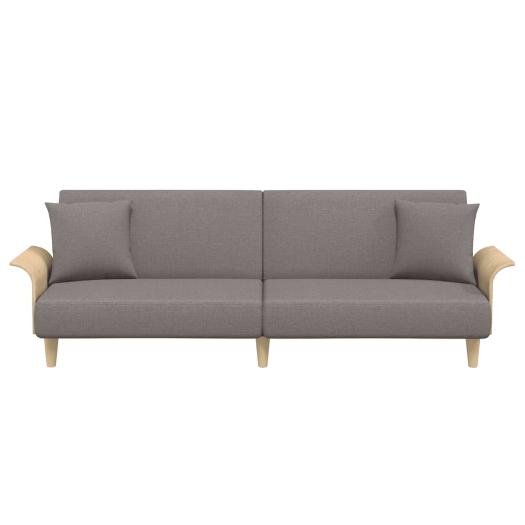 Canapea extensibilă cu cotiere, gri taupe, textil