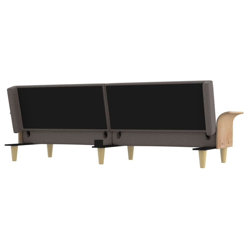 Canapea extensibilă cu cotiere, gri taupe, textil